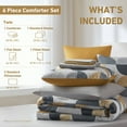thumbnail image 2 of Regency Heights Twin Size Comforter Set, 6-Piece Bed in a Bag Twin, Round Geometric Print Bedding Comforter Set with Sheets, Yellow, 2 of 10