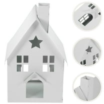 FELTECHELECTR 1Pack Modern Candle Holder White Iron Heat Resistant House Shaped for Interior Designers