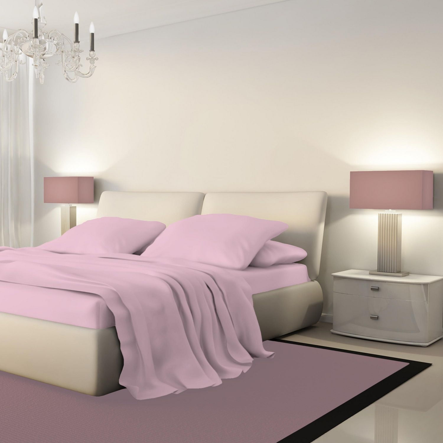 Ensembles de draps en flanelle de couleur unie Johnson Home