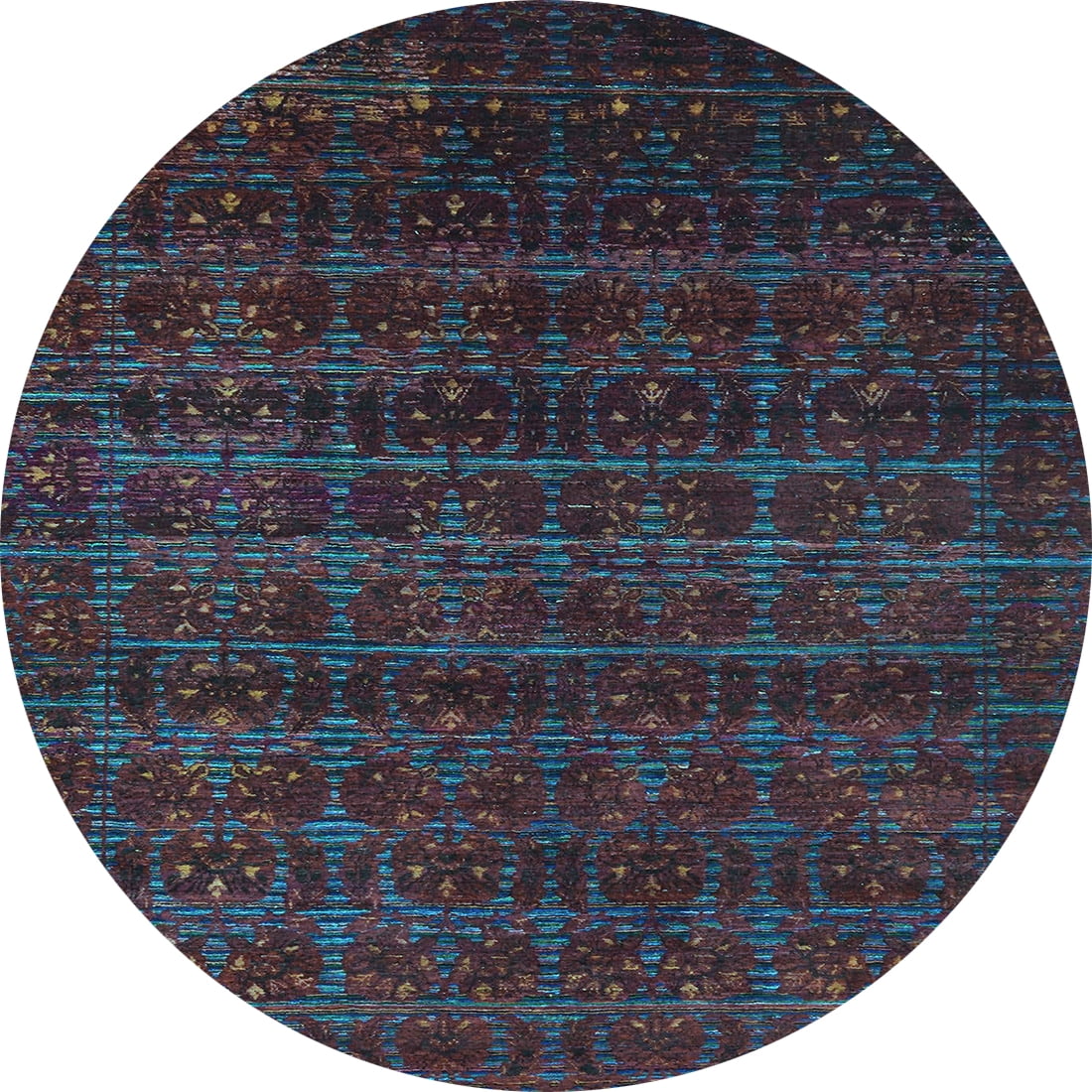 Ahgly Company Indoor Round Abstract Light Blue Modern Area Rugs, 6 ...