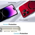 thumbnail image 5 of Compatible with iPhone 14 Pro Max Case (Support for Magsafe) Magnetic Gradient Case with Wireless Charger, Gradient Glass Back Cover with Lens Screen Protector Cover for Girls Women -Red, 5 of 6