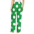 thumbnail image 2 of Bixox Women's Green And White Polka Dot Patterned Pajama Pants Loungewear, 2 of 5