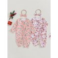thumbnail image 3 of Michellecmm  Girls Christmas Jumpsuit Christmas Elements Print Romper with Headband, 3 of 9