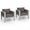 Grey, variant on Costway 2 PCS Aluminum Single Sofa Outdoor Furniture Set with Thick Back & Seat Cushions Grey