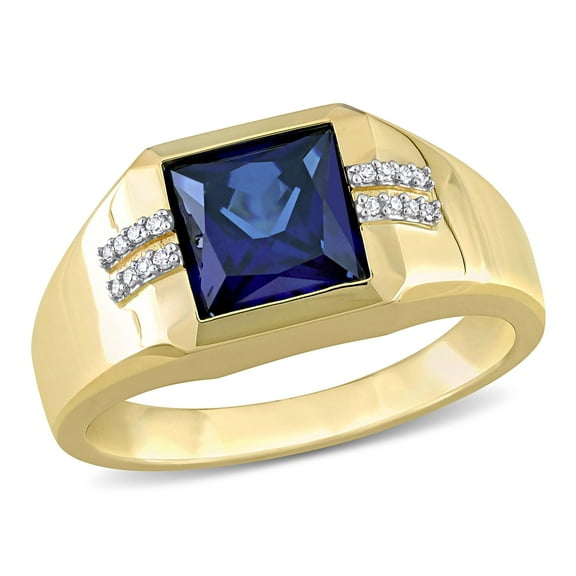 Everly Men's Created Sapphire 10k Yellow Gold Ring