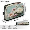 thumbnail image 3 of Standing Pencil Case with Base Large Capacity Stationery Pouch Pen Bag with Zipper for Women Men Vintage Peonies and Daisies, 3 of 7