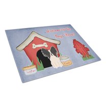 Dog House Collection Papillon Black White Glass Cutting Board Large