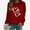 Wine, variant on Deal of the Week Ofreoo Womens Sweatshirts Love Heart Long Sleeve Crewneck Pullover Casual T-Shirts
