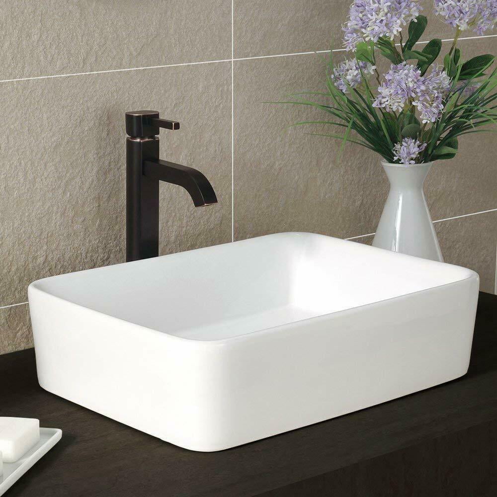 Modern Bathroom Art Basin Rectangular Ceramic Above Counter Vessel Sink ...