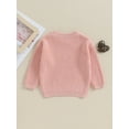 thumbnail image 5 of Newborn Baby Girl Sweaters 3M 6M 9M 12M 18M Cute Long Sleeve Heart Embroidery Knit Pullovers Infant Jumper Tops, 5 of 10