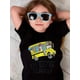 thumbnail image 2 of Girls & Boys School Bus Theme Cotton Graphic Tees, Back To School Clothes Girls, Black Casual Summer Shirts With Cartoon Graphic, Gift For First Day Of School, Round Neck Short Sleeve T-Shirt, 2 of 3
