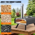 thumbnail image 4 of Outdoor 12 - pulgada portable wood pellet pizza oven: stainless steel pizza maker grill pizza stone, peel, thermometer, y carry bag, foldable legs, lightweight backyard, camping, bbq, y picnics, 4 of 6