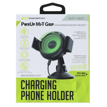 Bracketron BT29342 Mi-T Grip QI Mount Wireless Charging Phone Holder, Black