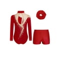 thumbnail image 2 of iiniim Little Girls Dance Unitards Biketards with Scrunchie 3Pcs Gymnastic Tracksuit Ballet Leotard B Burgundy 16, 2 of 7