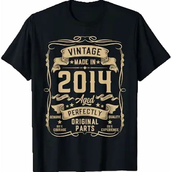 Vintage 2014 12yr 12th Birthday Gifts Boys Girls 12 Year Old T-Shirt