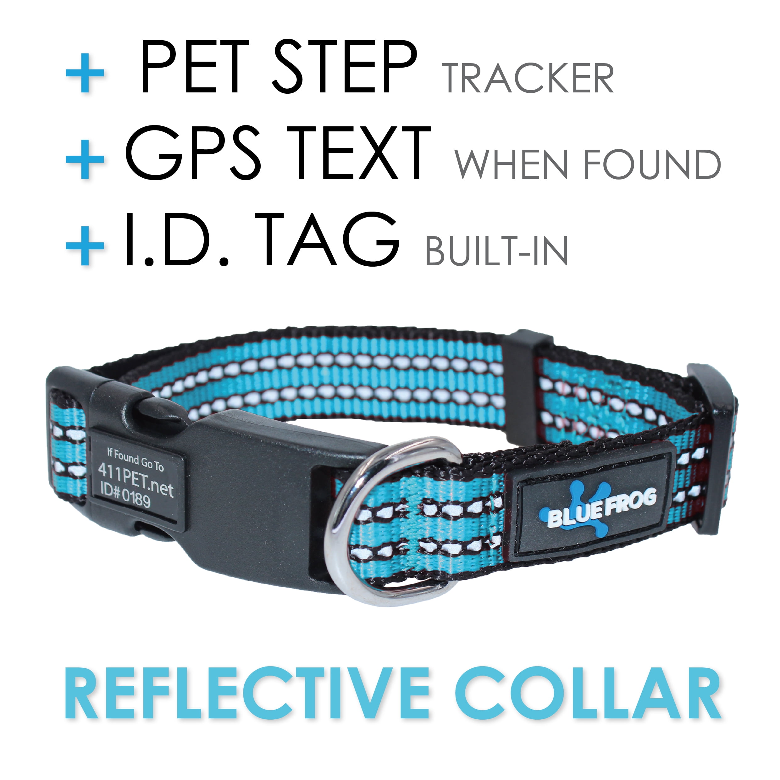 Blue Frog Track N Guard Protective GPS Tracking Dog Collar, Turquoise