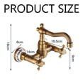 thumbnail image 5 of Chic Antique Brass Wall-Mounted Kitchen Tap, Durable Ceramic Cartridge 360 Degree Rotation, Timeless Style for Your Modern Cooking Space, 5 of 5