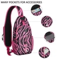 thumbnail image 4 of Modern Zebra Print Sling Backpack with Black and White Stripes, Fashion Gradient Cartoon Cute Zebra Design Crossbody Daypack, Lightweight Adjustable Strap, 4 of 6