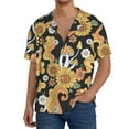thumbnail image 3 of Sigee Mushrooms Honeycomb Print Men's Shirts Casual Button Down Short Sleeve Summer Beach Shirt Hawaiian Vacation Shirts Tee Shirt-3X-Large, 3 of 7