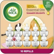 Air Wick Plug in Scented Oil Refill, 10ct, Summer Delights, Scented Oil, Air Freshener, Essential Oils, Eco Friendly