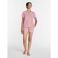 thumbnail image 3 of Joyspun Women's Dreamy Soft Collection Notch Collar Top and Shorts Pajama Set, 2-Piece, Sizes XS-3X, 3 of 6