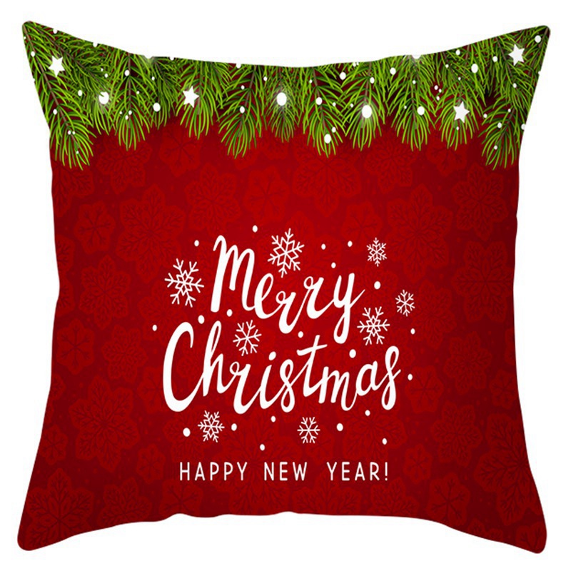 Soft Christmas Red Pillow Covers, Zipper Home Throw Pillow Case, Merry