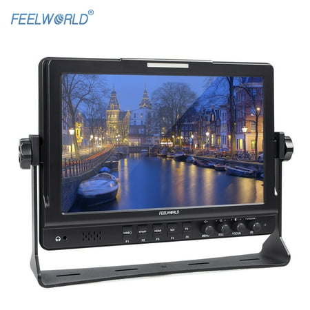 FEELWORLD FW1018S 10.1inch HD 1280 * 800 Video Monitor IPS LCD Screen HDMI 3G-SDI YPbPr 178° View Angle with U Shaped Bracket for DSLR Camera