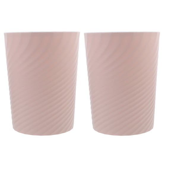 HEANUJJ 2Pcs No Lid Pink Plastic Trash Can for Bedroom Bathroom Living Room Use