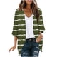 thumbnail image 1 of Mujeres de Manga Larga Tops de Moda Casual Impresión Suelta Cubrir Blusa de Cárdigan, Poliéster Suave Manga 3/4, 1 of 6