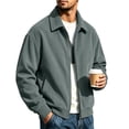 thumbnail image 2 of CCRFTGI Mens Jacket Corduroy Bomber Full Zip Vintage Casual Long Sleeve Lapel Collar Work Fall Fashion Jacket Mint Green 5XL, 2 of 7