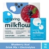 UpSpring Milkflow Fenugreek-Free Breastfeeding Drink Mix with Electrolytes, Blueberry Acai, 16 Count