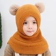 thumbnail image 6 of Winter Knitted Cap Toddler Hat Knit Balaclava Face Mask Hat Toddler Fleece Pompom Hat Scarf Set for 1 to 8 Years Old Baby Girls Boys, 6 of 8