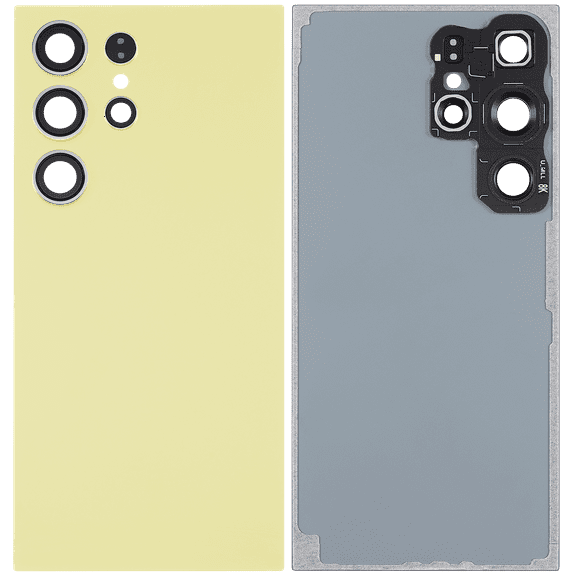 Replacement Back Cover Glass W/Camera Lens Compatible With Samsung Galaxy S24 Ultra 5G (Aftermarket  ) (Titanium Yellow)