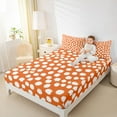 thumbnail image 4 of Feelyou Simple Polka Dot Full Size Sheets, Chic Brush Artwork Bed Sheets, Orange Cartoon Cycle Sheet Sets, Lightweight Room Decor, 4 Pieces, 4 of 7