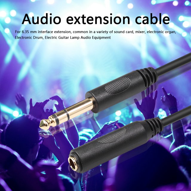 Línea De Sonido Cable de extensión de audio de 6,35 mm 1/4 macho a hembra TRS estéreo para tarjeta de sonido mezclador
