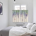 thumbnail image 3 of Wisteria Kitchen Curtains Window Panels, Purple Flowers Leaves Butterflies Plants Spring Beige Insulated Window Treatment Curtain, Grommet Curtains for Bedroom/Living Room/Bathroom, 2 Piece 52"Wx63"L, 3 of 8