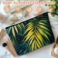 thumbnail image 5 of Makeup Bag Small Toilet Cosmetic Bags Travel Makeup Case Waterproof for Women Girls 6.7X9.45inches - Lush Tropical Palm Leaves in Shades of Green, 5 of 7
