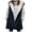 Navy, variant on Ladies Sherpa Fleece Lined Long Vest Jackets Hoody Pockets Sleeveless Coat Horn Buttons Faux Suede Thick Cardigan (X-Large, Wine)