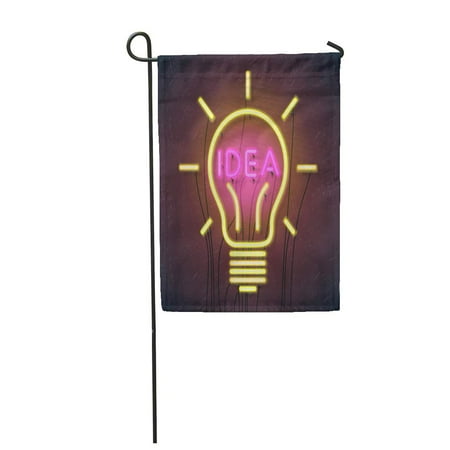 Outdoor Patio And Garden Ideas LADDKE Pink Neon of Successful Idea Inspired by Bulb Shape Garden Flag Decorative Flag House Banner 28x40 inch ()