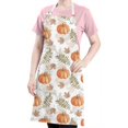 thumbnail image 5 of Fall Pumpkins Leaves Pattern Apron-Garden Aprons for Women with Pockets-Cotton Linen Waterproof Kitchen Cooking Gardening Aprons Adjustable for Kitchen,Cooking,BBQ and Salon 33"x27", 5 of 7
