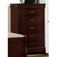 thumbnail image 5 of GTU Furniture Classic Louis Philippe Styling Deep Cherry 5Pc Queen Bedroom Set, 5 of 6