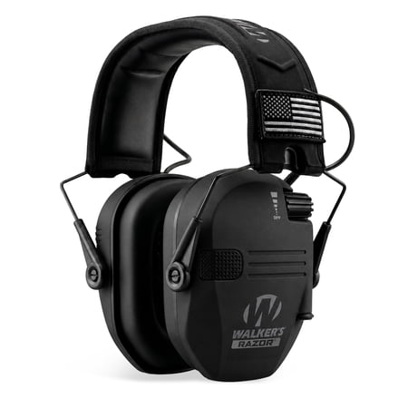 Walker s Razor Slim Ultra Low Profile Compact Design Adjustable Range Shooting Hunting Hearing Protection Electronic Earmuffs Black Patriot