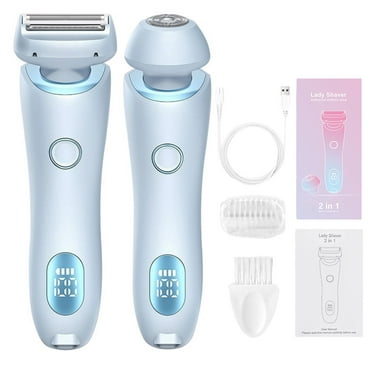 HICESS Women Electric Epilator Dual Head USB Rechargeable Waterproof Face Body Bikini Area Arm Leg Hair Removal Device Hair Remover Trimmer Shaver Tool