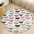 thumbnail image 6 of Orange Yellow Red Black Love Heart Valentine's Day Round Carpet Circle Rug Outdoor Patio Area Rug Washable Large Area Rugs Hallway Room Decor Fitness Mats, 6 of 8