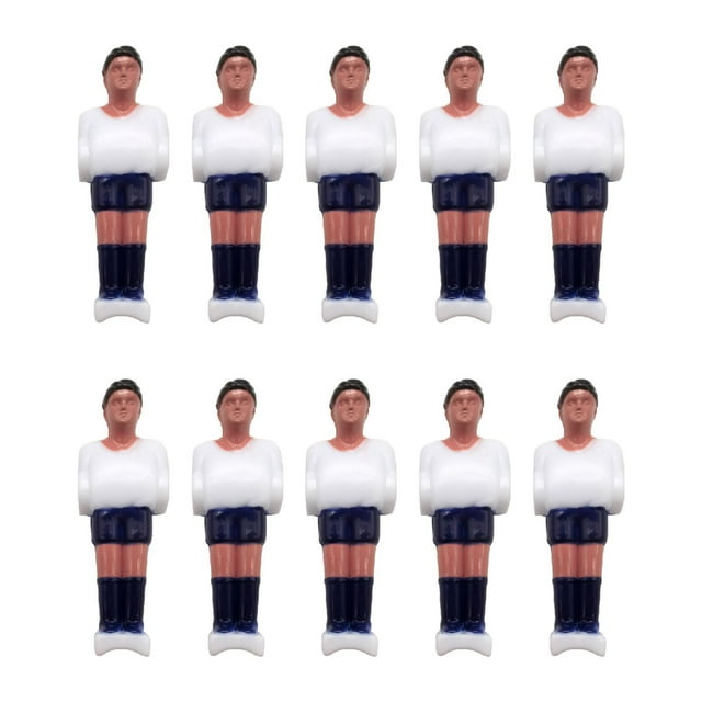 Juego de 10 futbolines para jugadores de fútbol, compacto, para entretenimiento deportivo Azul oscuro blanco
