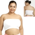 thumbnail image 2 of Plus Size Seamless Strapless Bandeau Tube Tops Sports Bra Stretch One Size White, 2 of 4