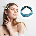 thumbnail image 7 of Unique Bargains 1 Pc Thick Braided Headband Headwear Hairband for Women 1.2 Inch Wide Blue, 7 of 7