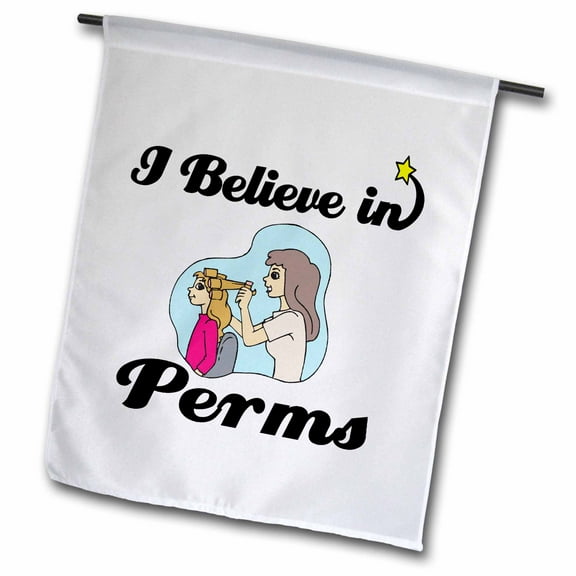 3dRose, I Believe In Perms, 12 x 18 inch Garden Flag