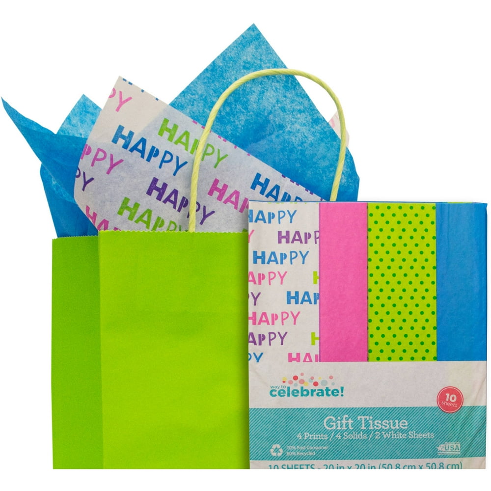 Tissue Paper 10ct Txt/sld Tissue