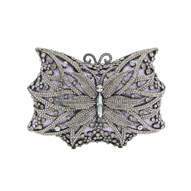 20x12CM Clutch Bag Diamond Dinner Bag Butterfly Diamond-studded Clutch Bag Banquet Bag Party Evening Bag a6567 heqiyong LED